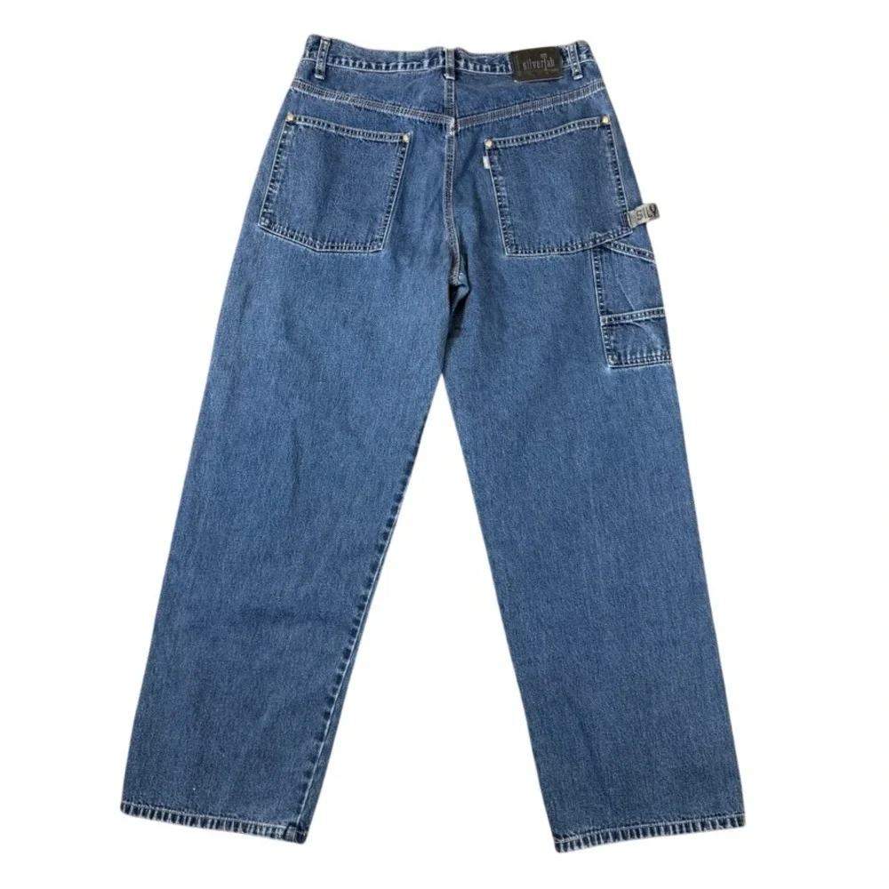 Levis SilverTab Carpenter Jeans Mens 33x32 Blue Denim Double Knee Loose Fit Work